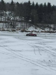 truck through ice red river