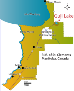 Map of Gull Lake in the RM of St. Clements, Manitoba