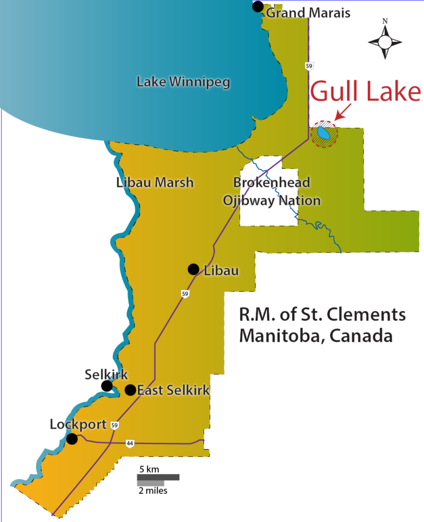 Map of Gull Lake in the RM of St. Clements, Manitoba Rural