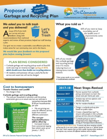 Proposed Curbside Garbage and Recycling Pickup information sheet-page 1