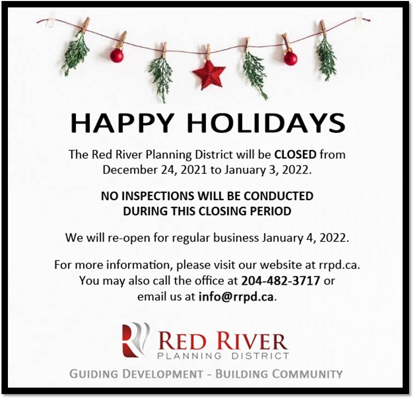 RRPD Holiday Hours Rural Municipality of St. Clements